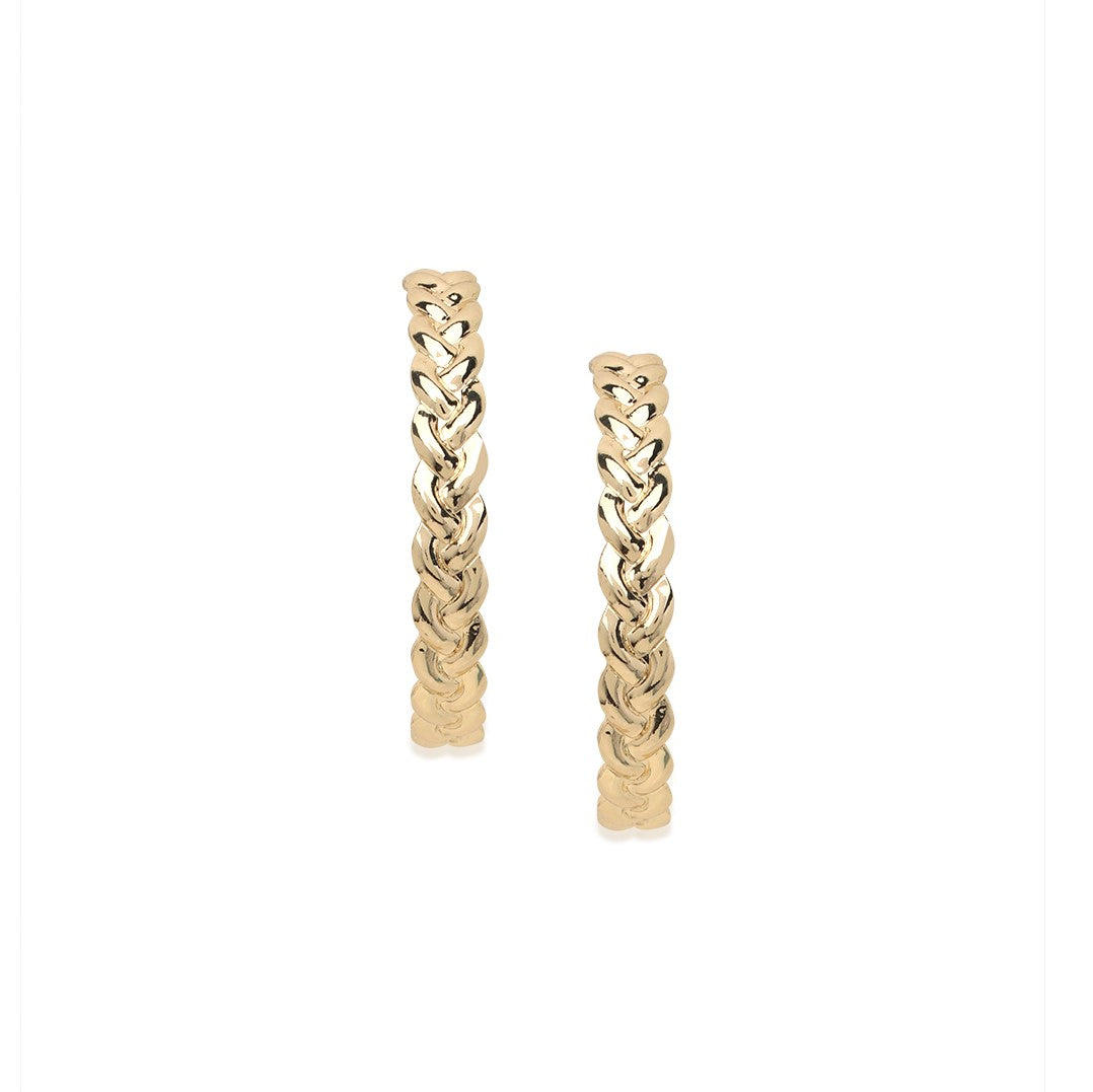 Gold Plated Contemporary Half Hoop Earrings