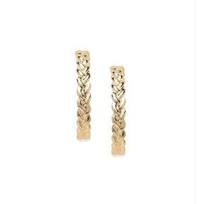 Gold Plated Contemporary Half Hoop Earrings