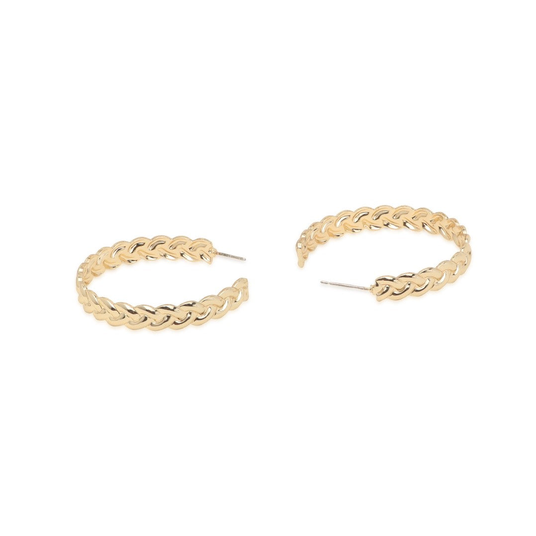 Gold Plated Contemporary Half Hoop Earrings