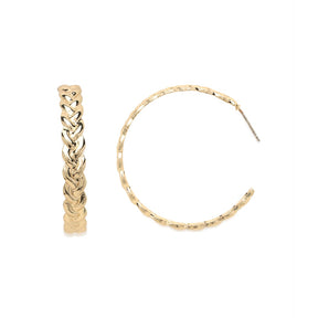 Gold Plated Contemporary Half Hoop Earrings