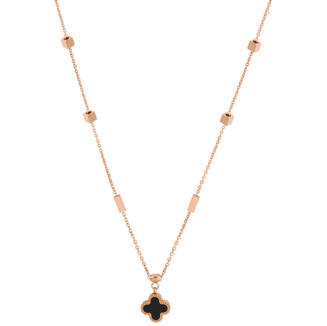 Laida Women Rose Gold-Plated AD Pendant With Chain