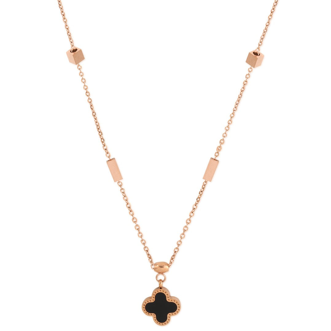 Laida Women Rose Gold-Plated AD Pendant With Chain