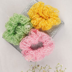 Laida Set of 3 Organza Ponytail Scrunchies