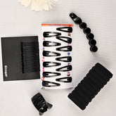 Laida Black Solid Hair Accessory Set