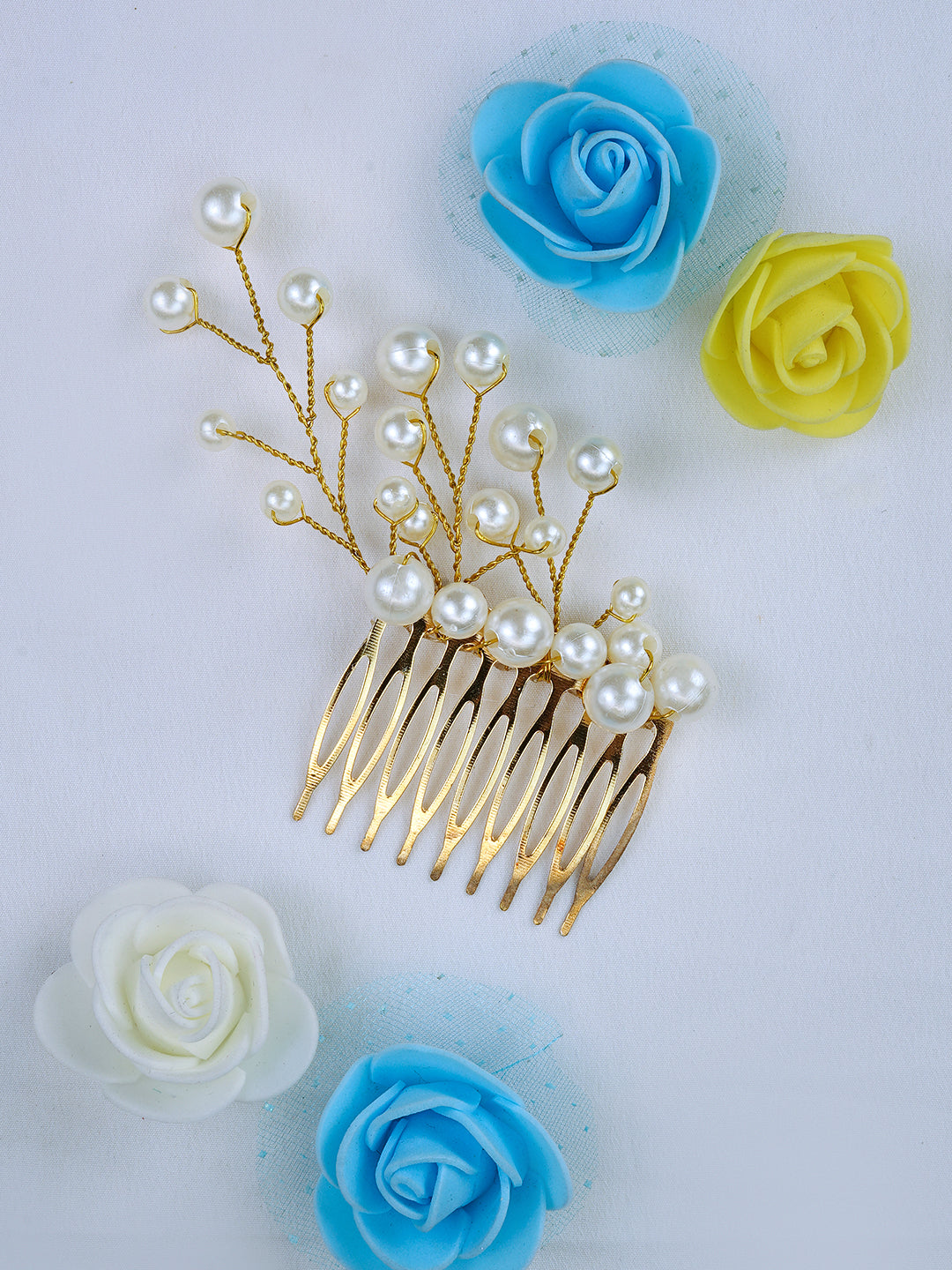 LAIDA Women Gold-Toned Embellished Statement Comb Pin