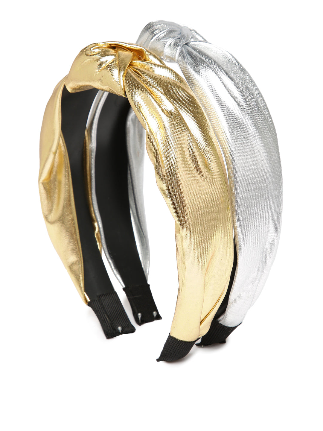 Laida Set of 2 Gold & Silver-Toned Knotted Metallic Hairbands