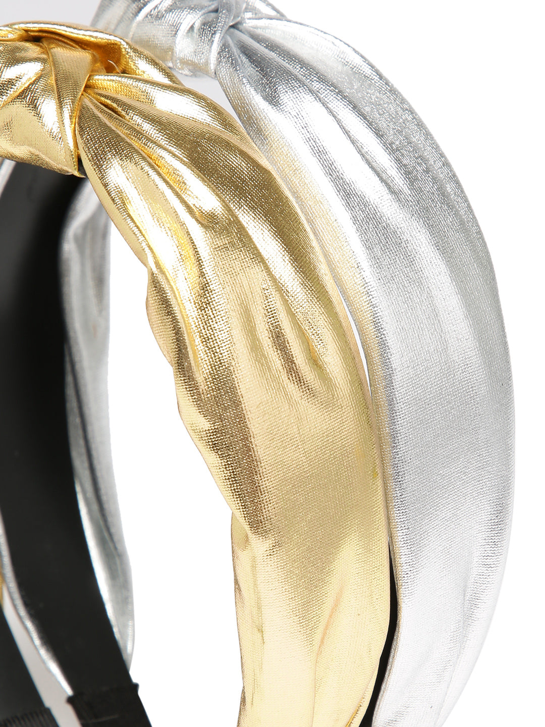 Laida Set of 2 Gold & Silver-Toned Knotted Metallic Hairbands