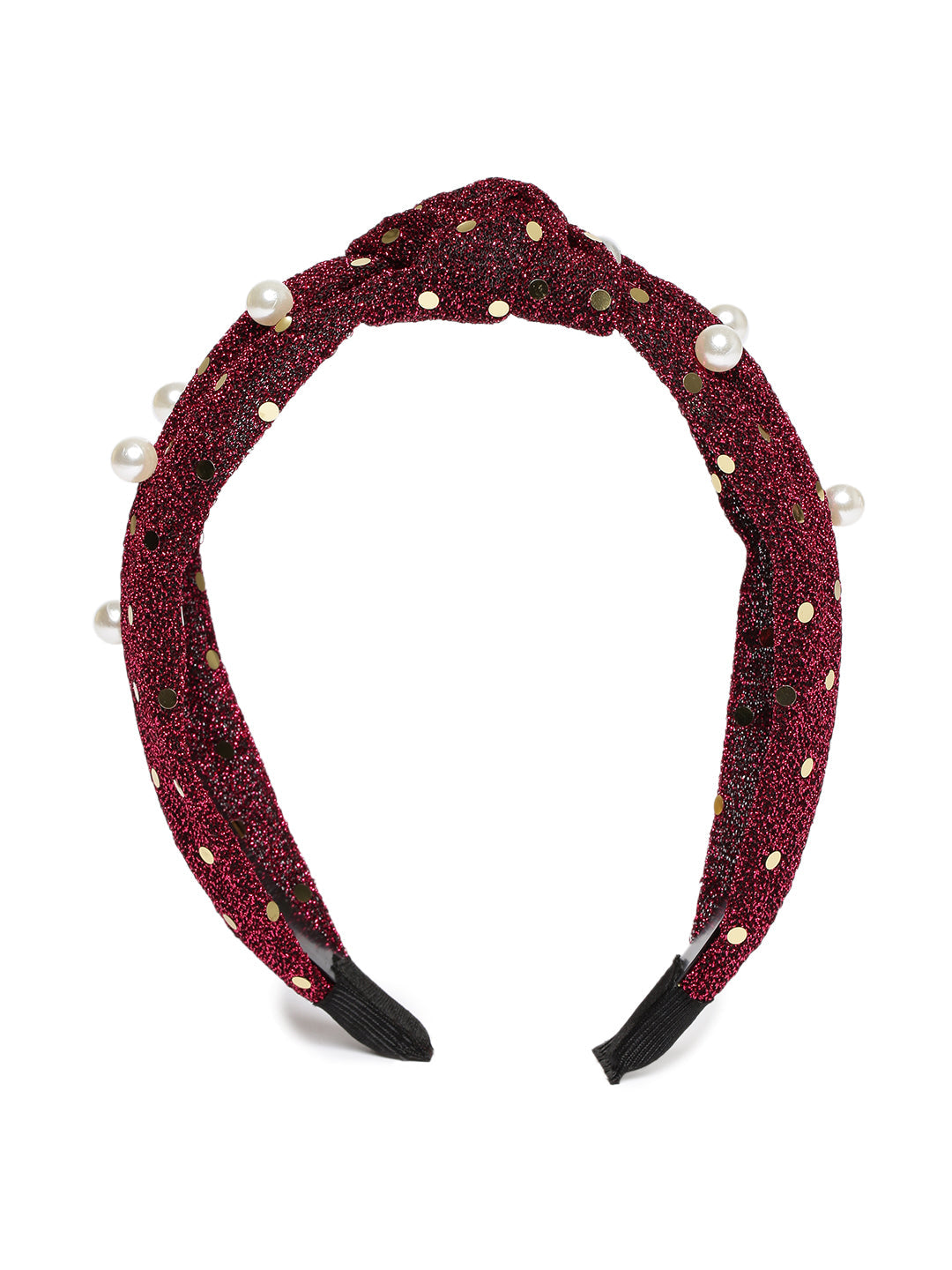 Laida Red Bead and Sequin Embellished Hairband