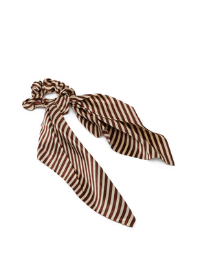 Laida Set of 2 Striped Scrunchies With Knot Detail