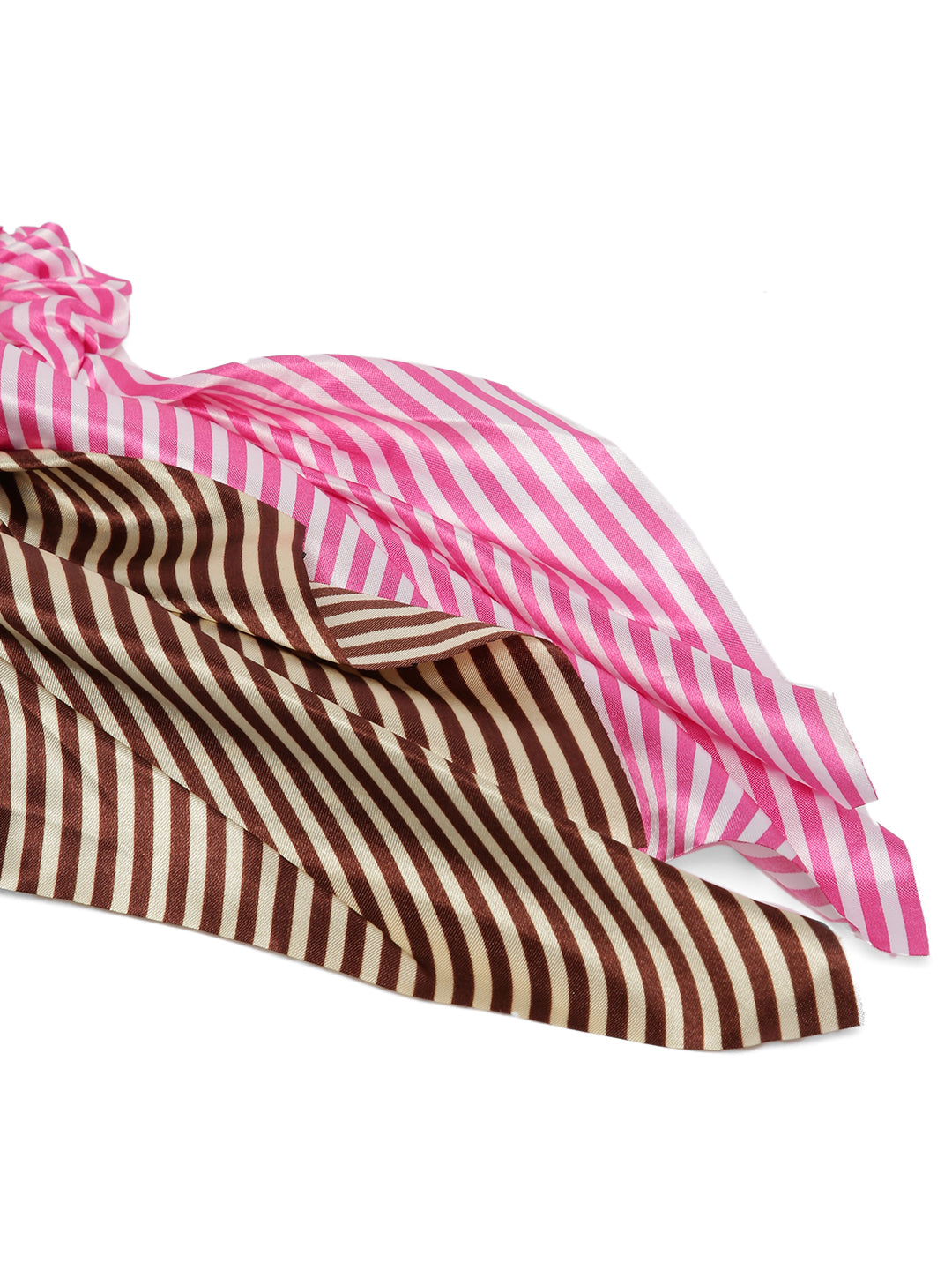 Laida Set of 2 Striped Scrunchies With Knot Detail