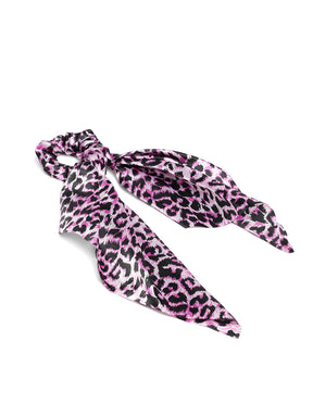 Laida Set of 2 Animal Print Scrunchies With Knot Detail