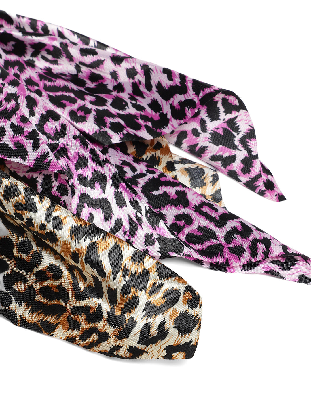 Laida Set of 2 Animal Print Scrunchies With Knot Detail