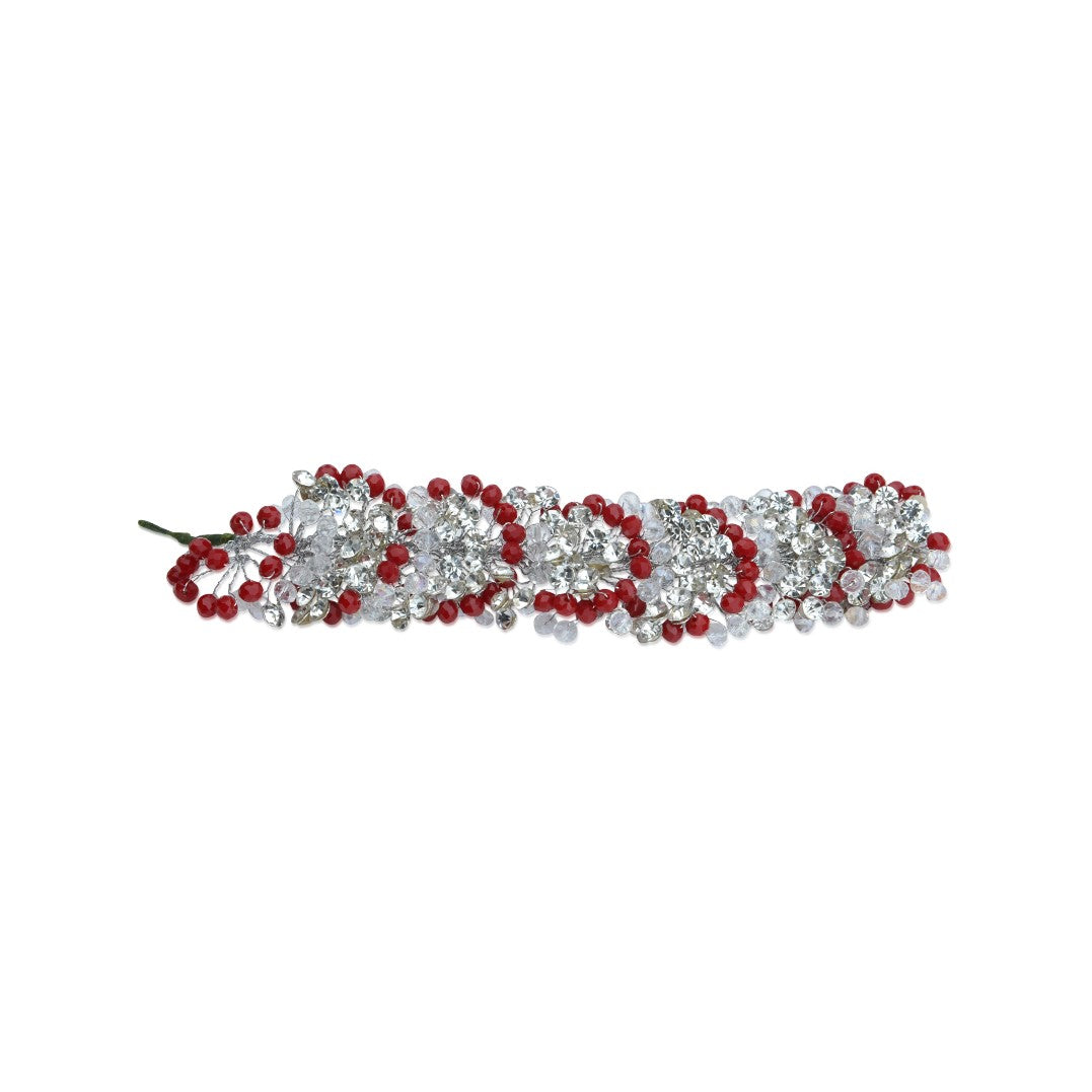 LAIDA Women Silver-Toned & Red Embellished Hair Accessory